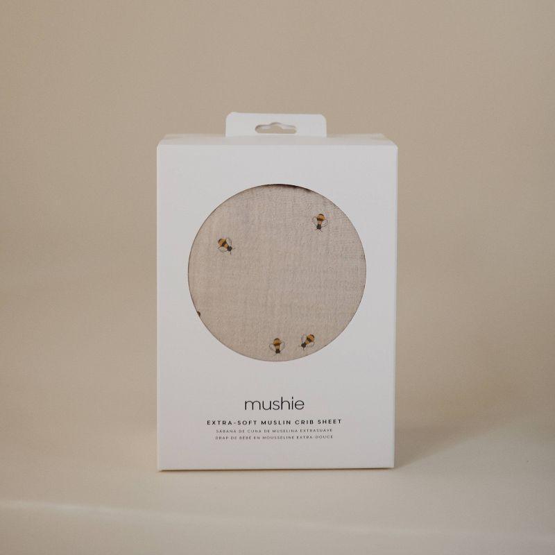 Mushie Extra Soft Muslin Crib Sheet - Bees