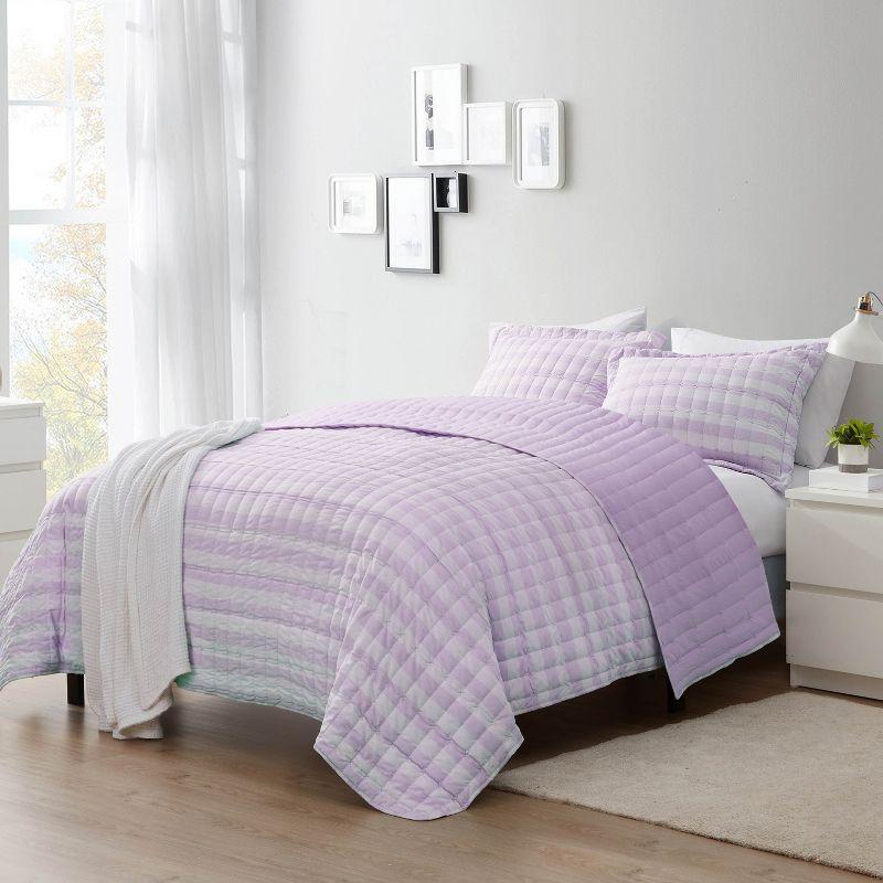 Sweet Home Collection Oversized Prewashed Checkered Plaid Embroidered Vintage Soft Quilt Set