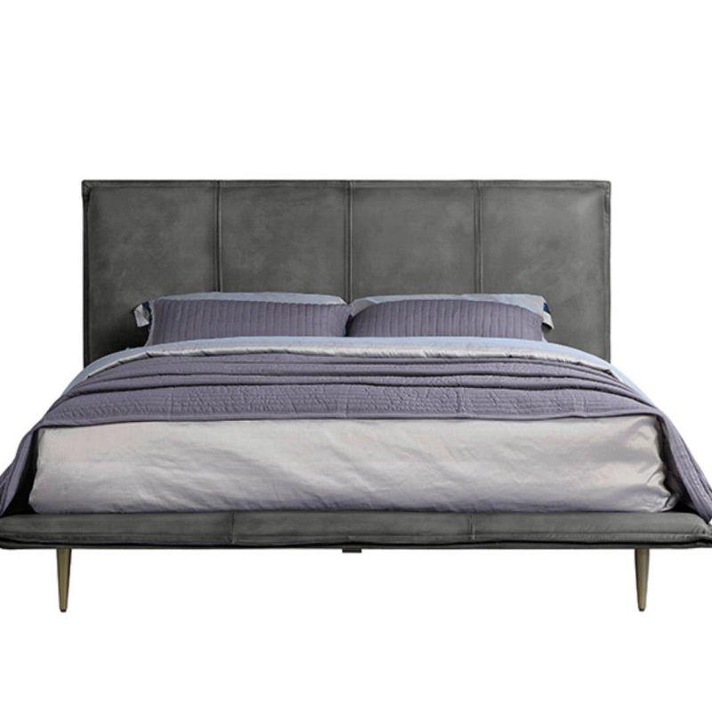 Helios Leather Upholstered Platform Bed