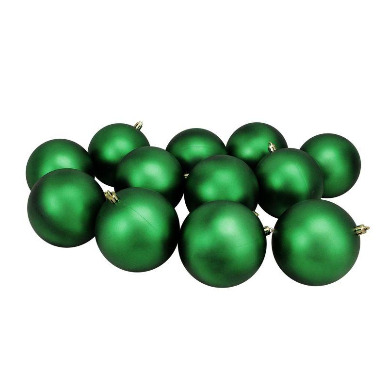 Holiday Green Shatterproof Matte Plastic Christmas Ball Ornament Set