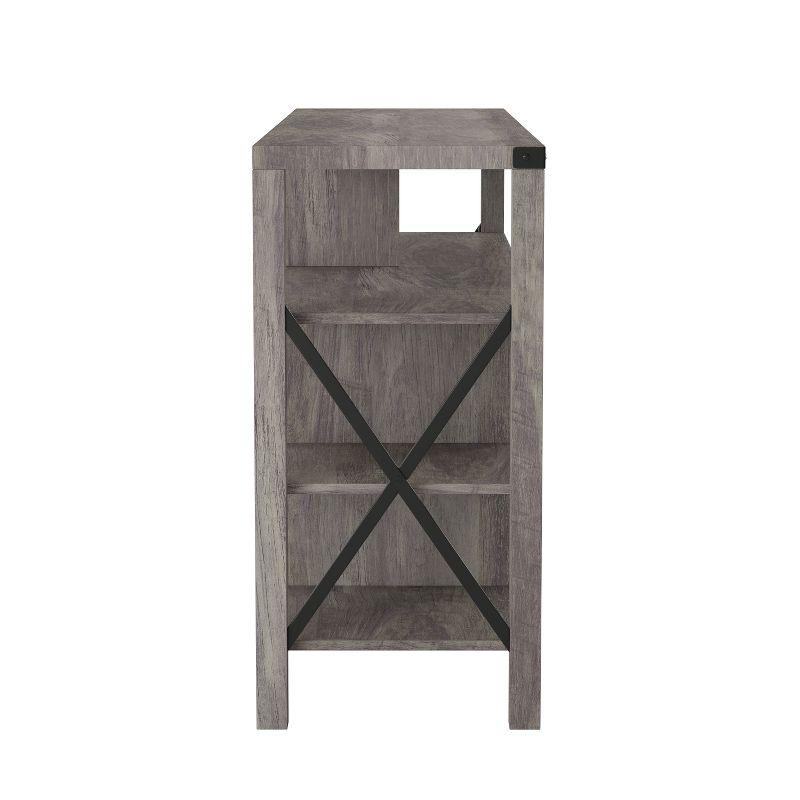 Flash Furniture Wyatt 60" Modern Farmhouse Tall TV Console Cabinet with Storage Cabinets and Shelves for TV's up to 60", Gray Wash