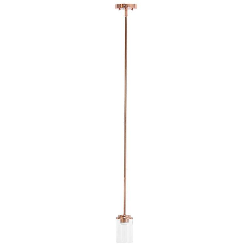 Rose Gold Farmhouse 53" Adjustable Hanging Glass Pendant Light