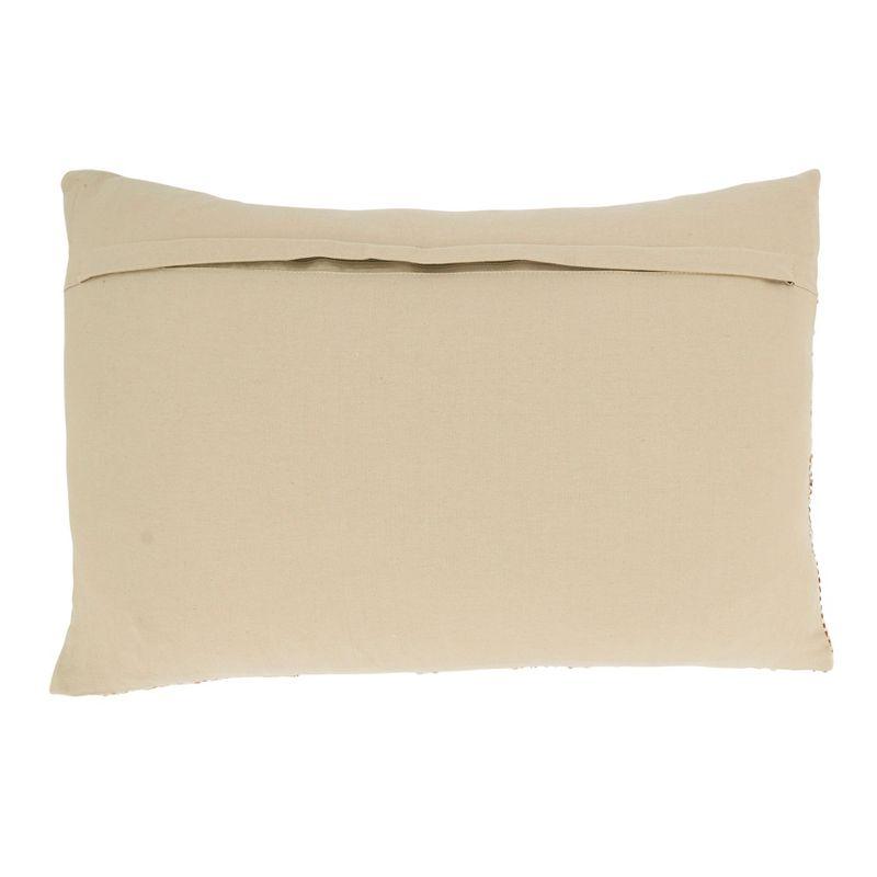 Saro Lifestyle Fringed Classic Stripe Poly Filled Throw Pillow, Beige, 16"x24"