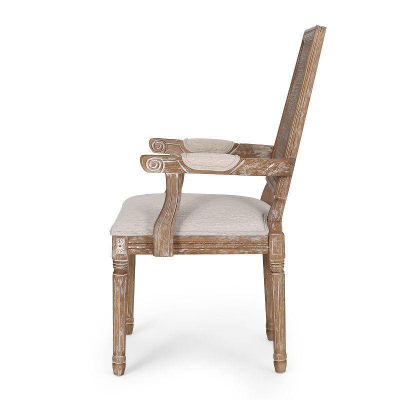 Set of 2 Maria French Country Wood & Cane Dining Chairs with Arms - Christopher Knight Home