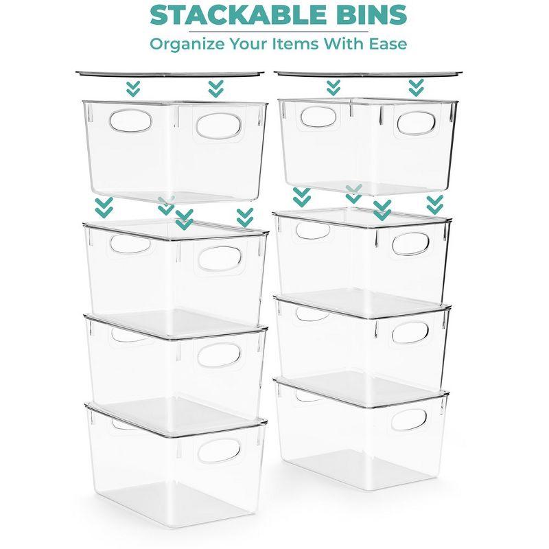 Sorbus Sorbus Large Clear Kitchen, Pantry, and Fridge Storage Bins with Lids 8 Pack