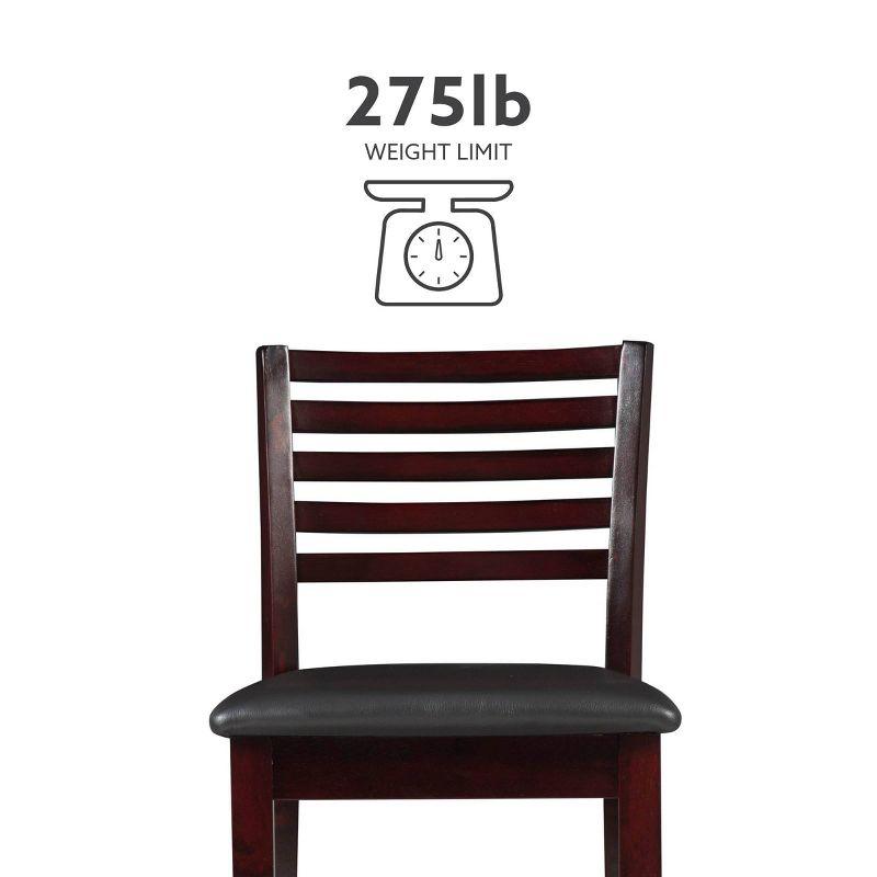 30" Torino Padded Seat Ladder Back Barstool Upholstered Seat - Espresso Wood - Linon