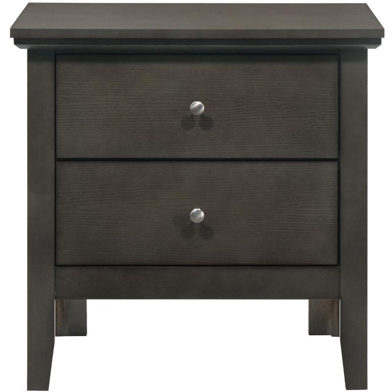 Primo Classic Gray 2-Drawer Nightstand with Nickel Handles