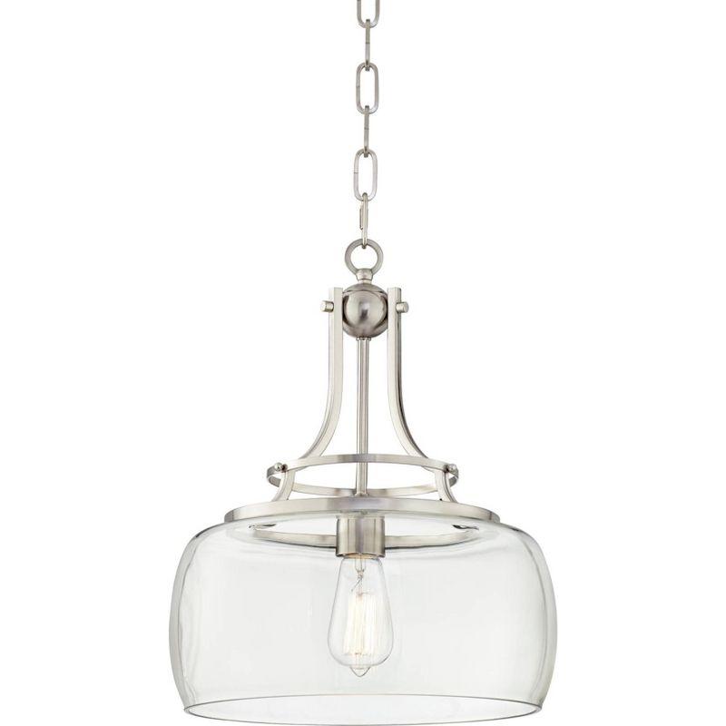 Charleston 18" Brushed Nickel LED Pendant Light with Clear Glass Shade