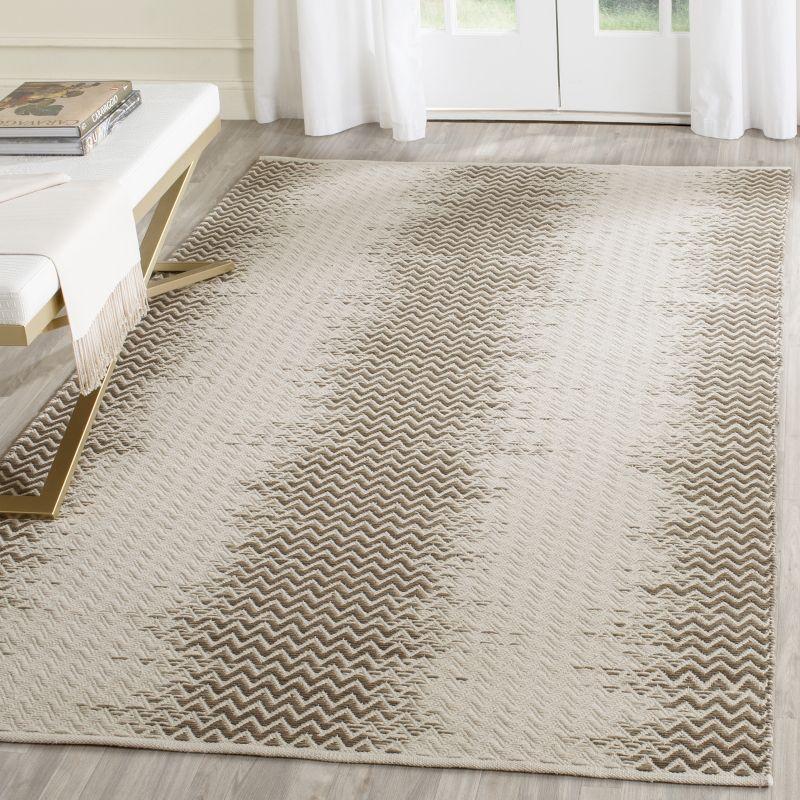 Cotton Kilim KLC121 Hand Woven Area Rug - Brown/Ivory - 5'x8' - Safavieh