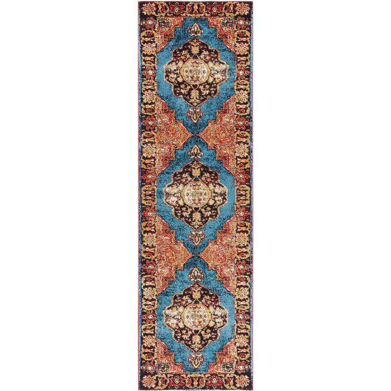 Vintage Hamadan VTH219 Power Loomed Indoor Runner Rug - Gold/Light Blue - 2'3"x8' - Safavieh