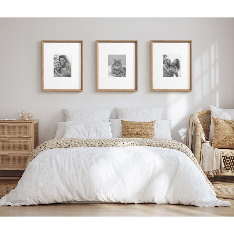 Kate & Laurel All Things Decor (Set of 3) 16"x20" Matted to 8"x10" Calter Modern Wall Picture Frames Brown: Gallery Wall Set