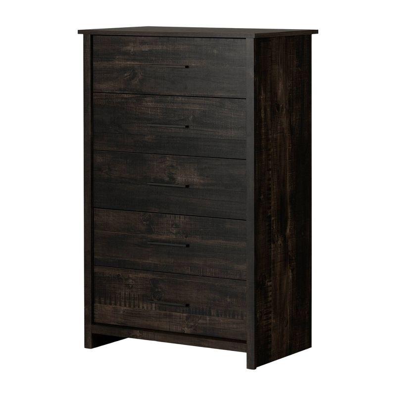 Rubbed Black Farmhouse 5-Drawer Vertical Dresser