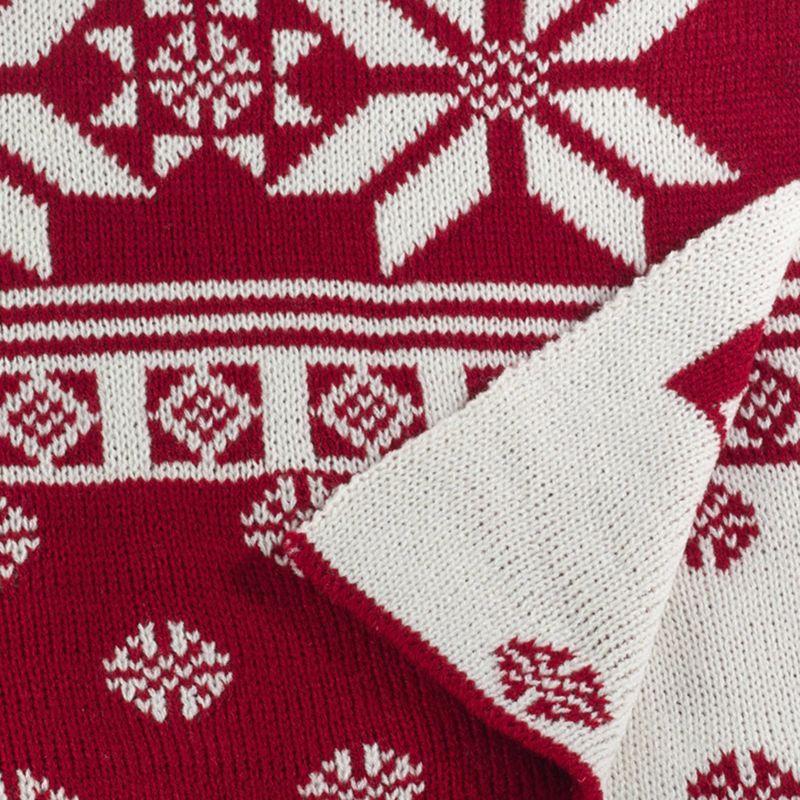 50"x60" Knitted Christmas Design Throw Blanket Red - Saro Lifestyle