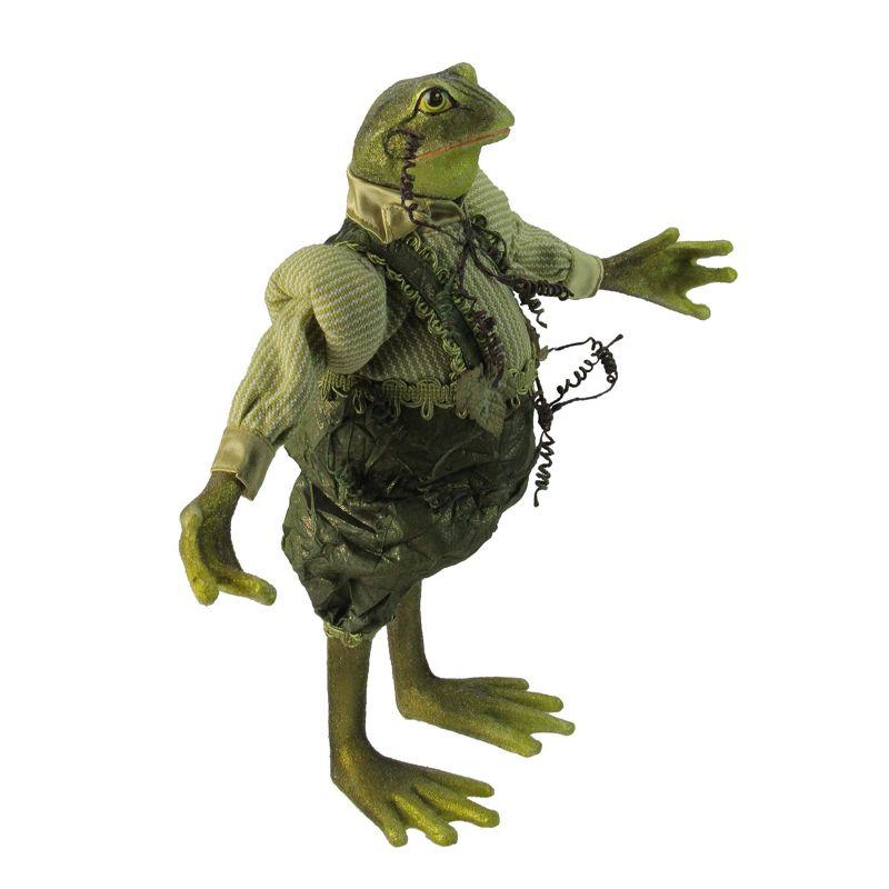 Whimsical Green Frog Figurine with Vine Accents, 13"