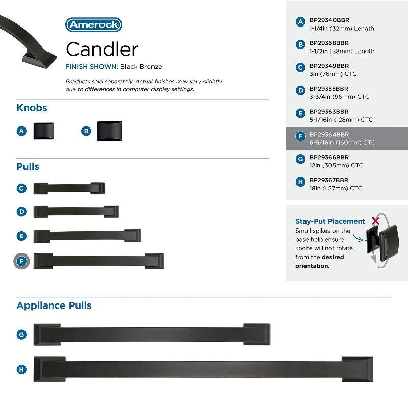 Amerock Candler 6-5/16 inch (160mm) Center-to-Center Black Bronze Cabinet Pull