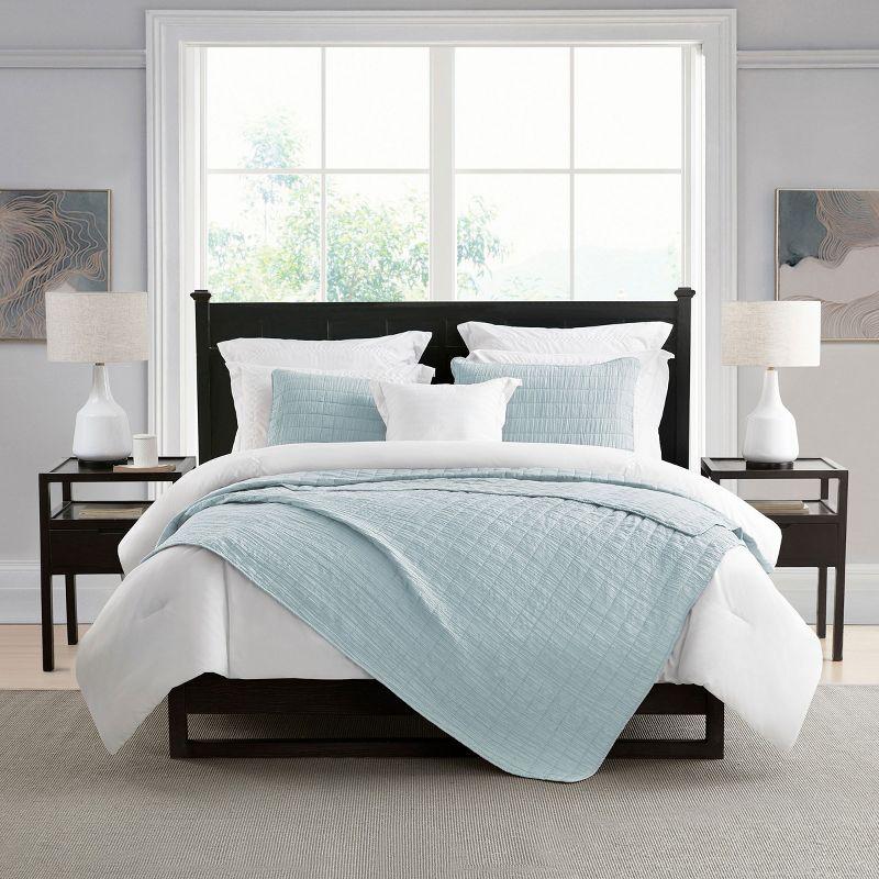 Swift Home Ultra Soft Crinkle Washed Microfiber 3-Piece Quilt Set
