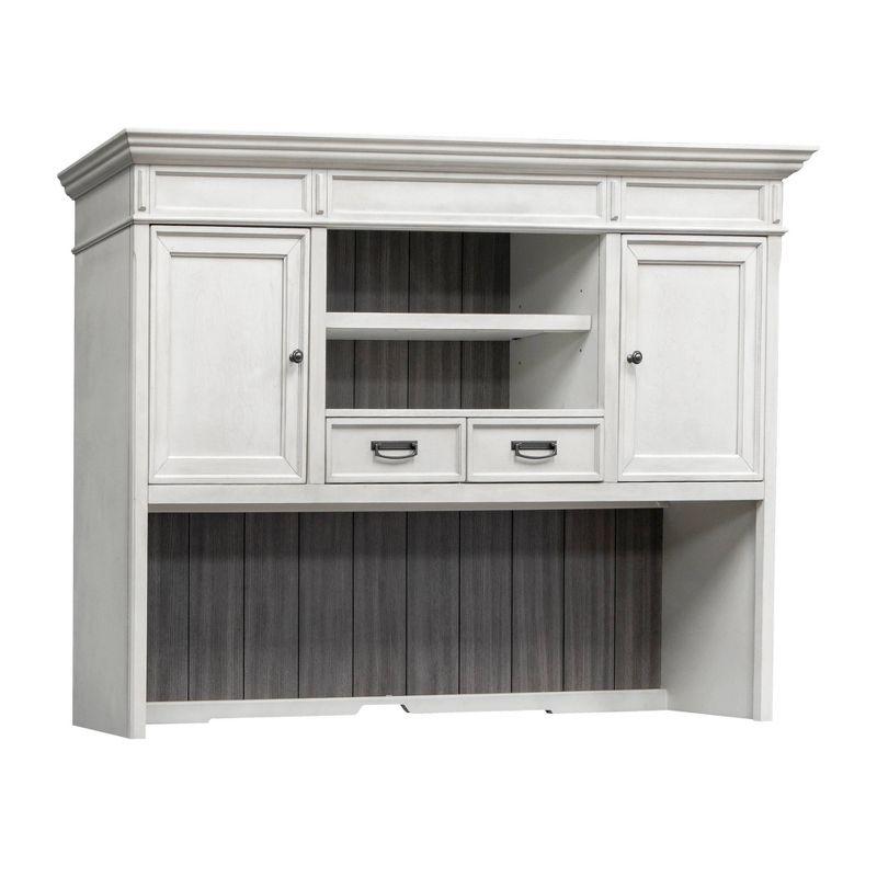 Hartford Hutch White - Martin Furniture: Vintage Finish, No Assembly, Office Hutch Tops