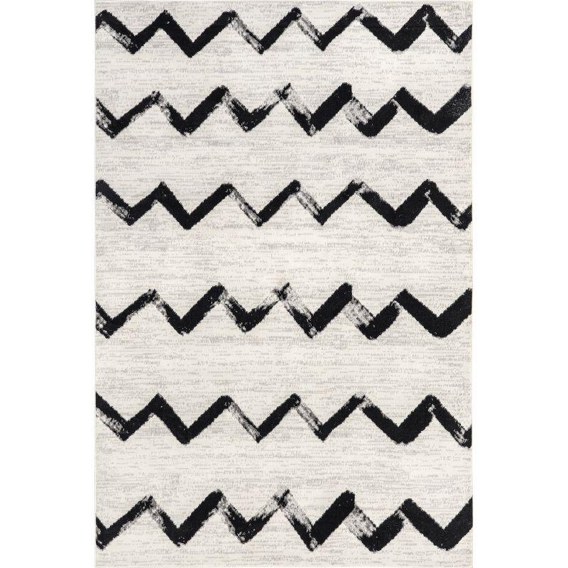 Nuloom Addison Chevron 9x12 Indoor Area Rug for Living Room Bedroom Dining Room Kitchen, Grey/Ivory