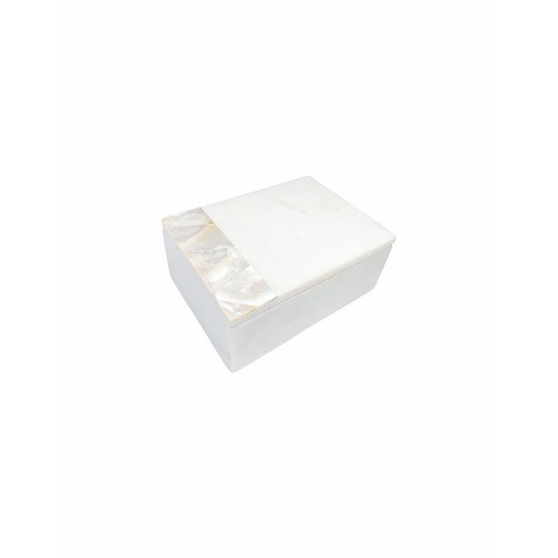 White Marble and Mother of Pearl Decorative Box