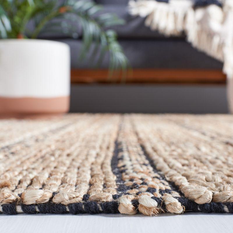 Natural Fiber NFB655 Flat Weave Indoor Area Rug - Black/Natural - 4'x6' - Safavieh
