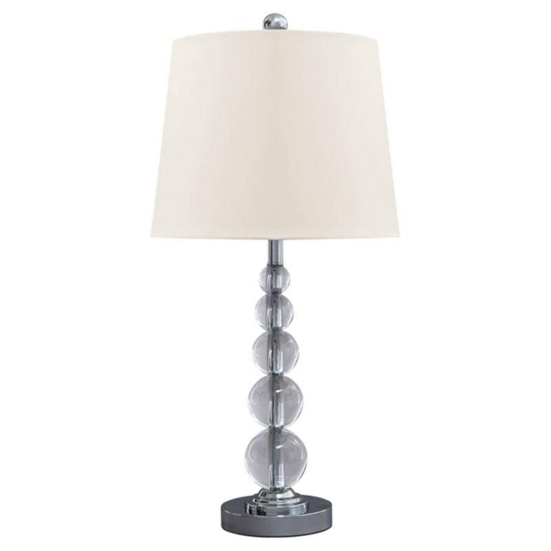 Set of 2 Joaquin Crystal Table Lamps Clear/Silver - Signature Design by Ashley: Chrome-Plated, UL Listed, Drum Shade