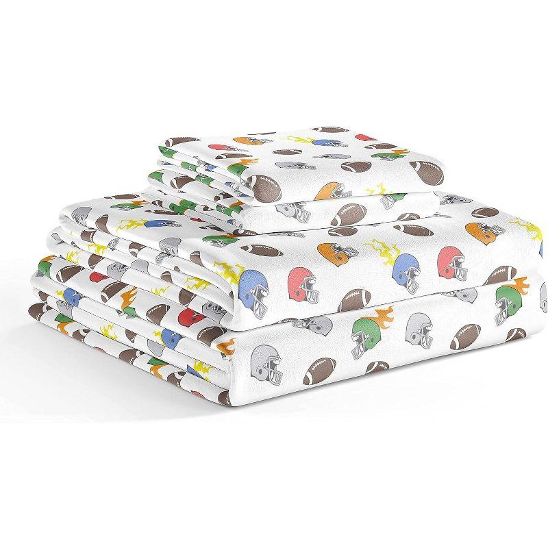 CGK Linens 4 Piece Kids Microfiber Sheet Set - Wrinkle Free - Cute, Cozy, Soft