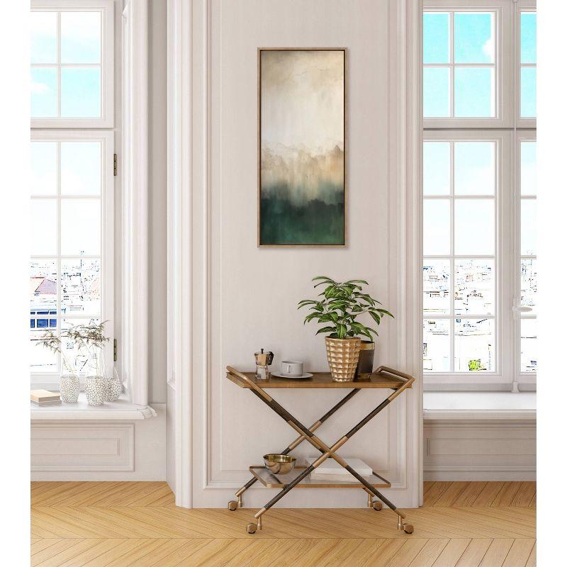 Kate & Laurel All Things Decor 18"x40" Sylvie Green Mountain Abstract II Framed Canvas by Amy Lighthall Gold