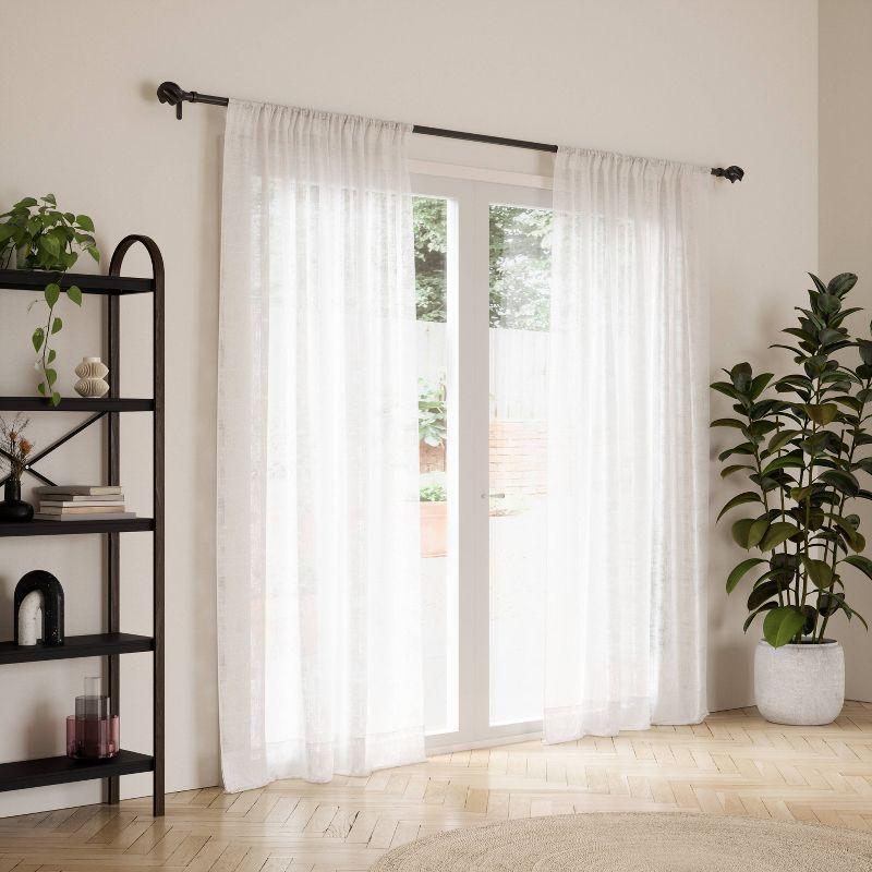 Steel Adjustable Overall Width Single Curtain Rod