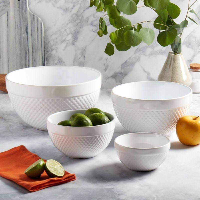 Mixing Bowls Tabletops Gallery Hobnail 4 Piece Stoneware Bowl Set