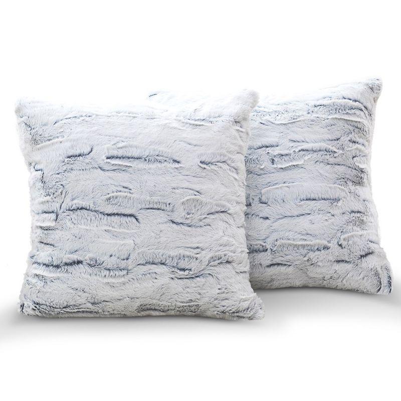 Cheer Collection Ombre Faux Fur Throw Pillow (Set of 2)