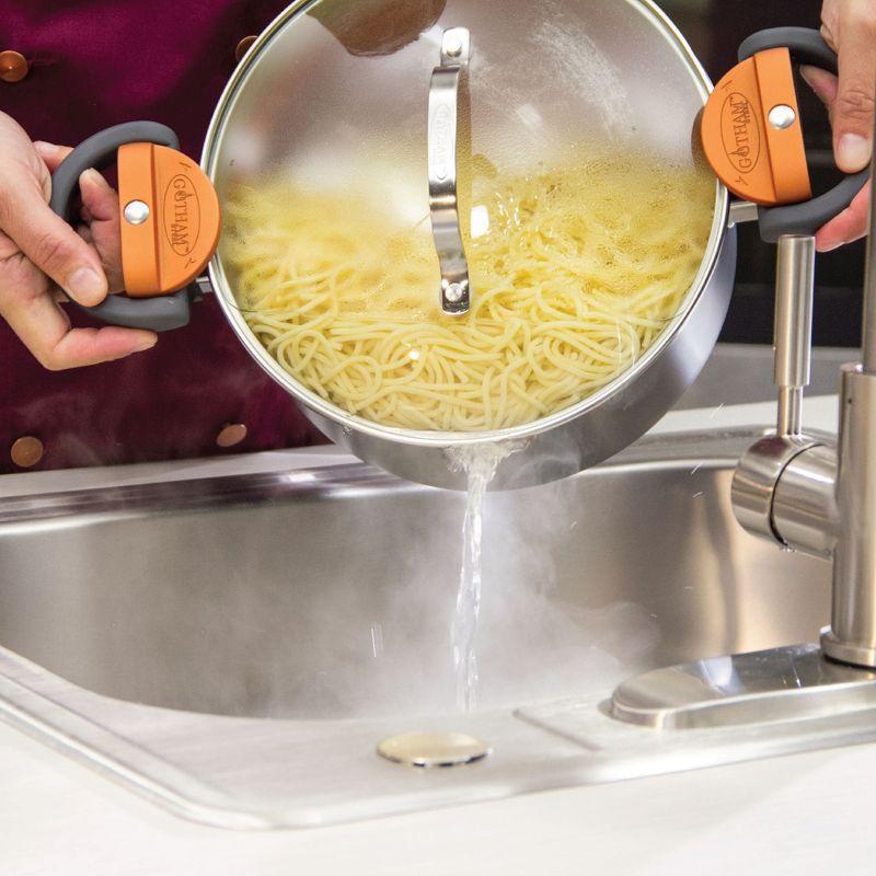 Gotham Steel Gotham Steel Stock Multipurpose Pasta Pot with Strainer Lid & Twist and Lock Handles
