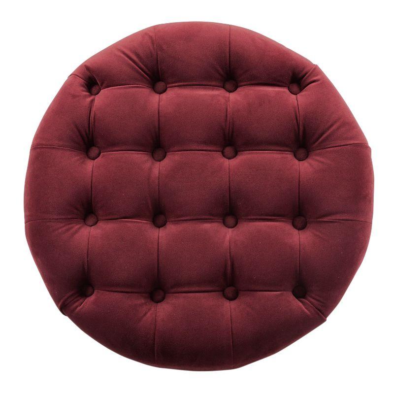 Large Round Button Tufted Storage Ottoman - HomePop