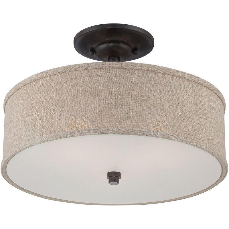 Quoizel Lighting Cloverdale 3 - Light Semi-Flush Mount in  Mottled Cocoa