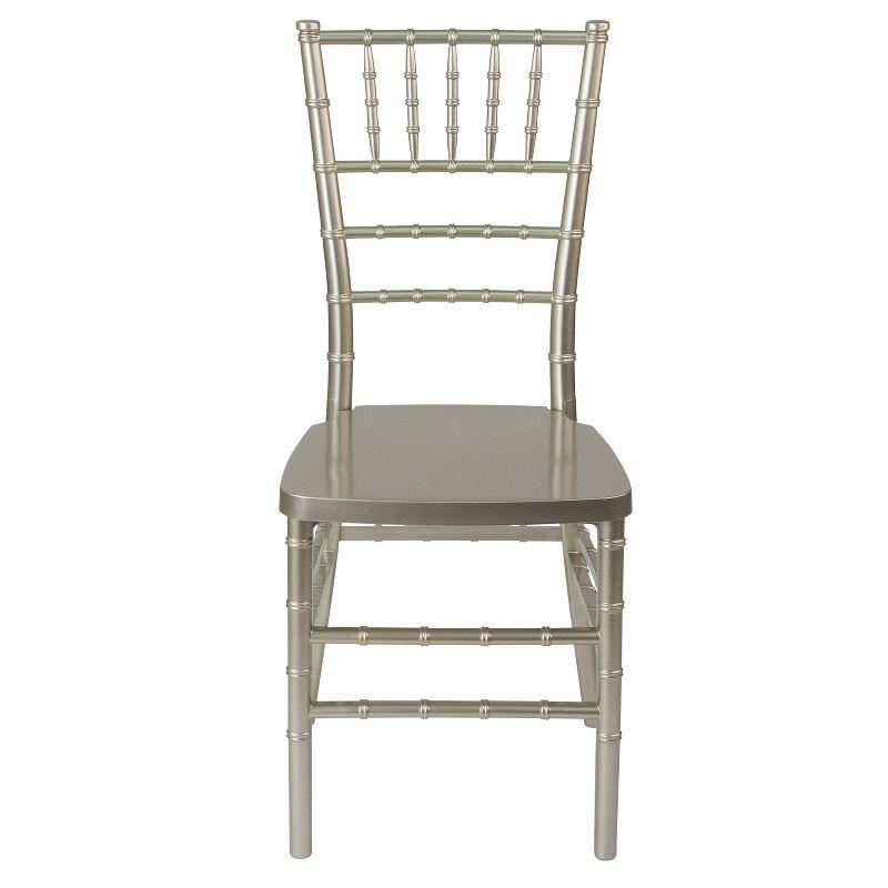 Silver Plastic Armless Chiavari Stacking Chair