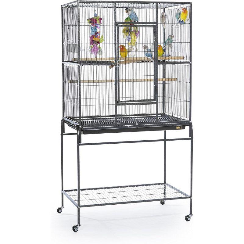 Prevue Pet Products Wrought Iron Flight Cage with Stand, Black Hammertone