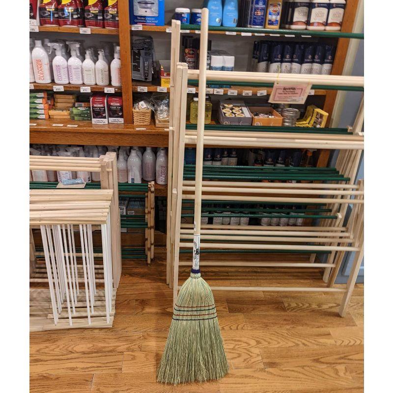 Stoltzfus Brooms & Carpets Amish-Made House Broom - Authentic Corn Straw Broom with Hardwood Handle, Natural, 55 inches