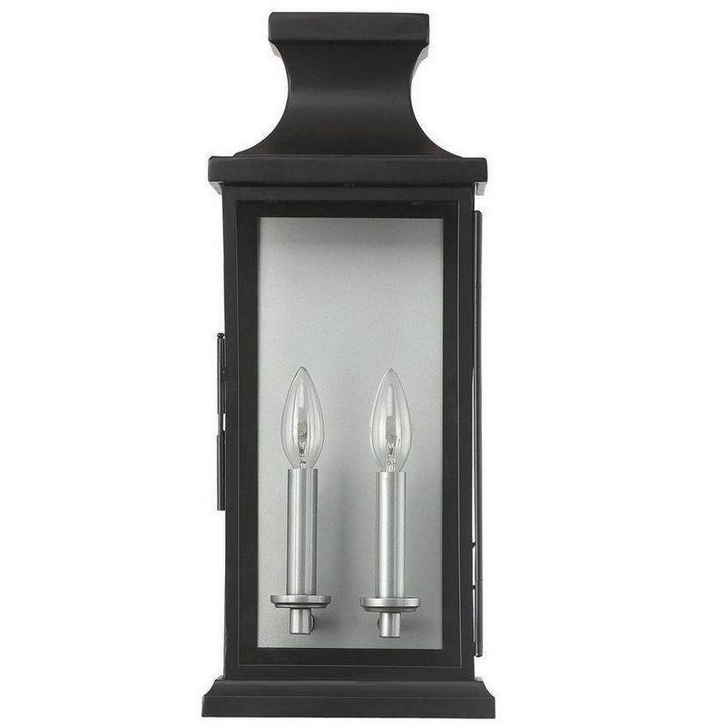 Black Traditional Outdoor/Indoor Dimmable Lantern with Clear Glass