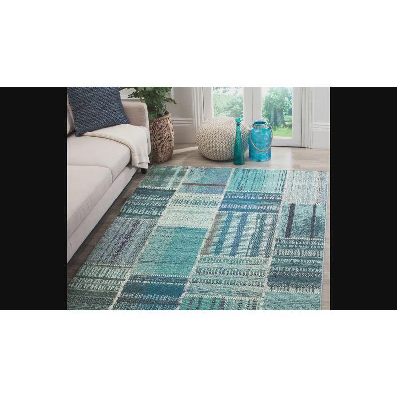 Boho-Chic Monaco 26" Grey/Multi Geometric Synthetic Area Rug