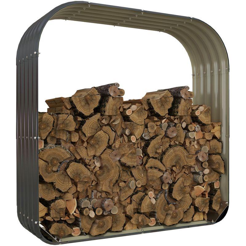 Galvanized Steel Firewood Shed with Rubberized Edges and Cover