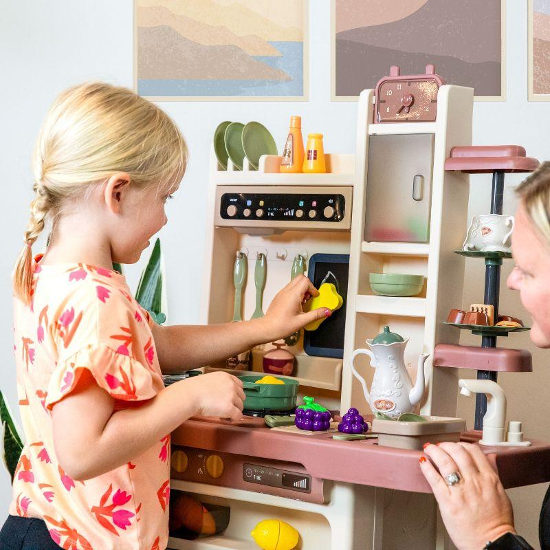 SunnyDaze Decor Mini Meals Kitchen Playset with Light, Sounds and Cooking Effects