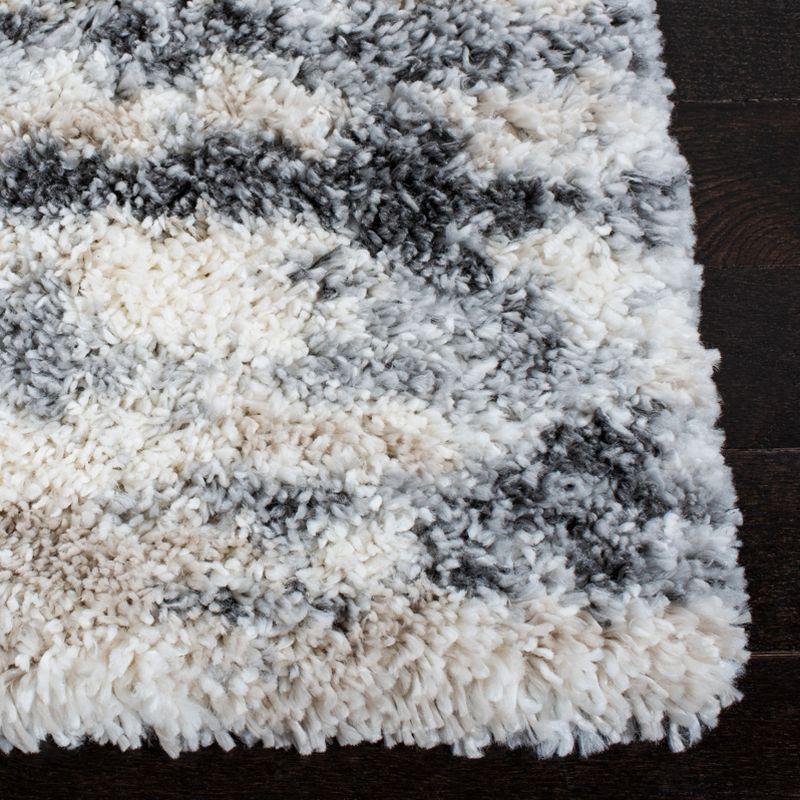 Fontana Shag FNT853 Power Loomed Area Rug - Grey/Ivory - 8'x10' - Safavieh.