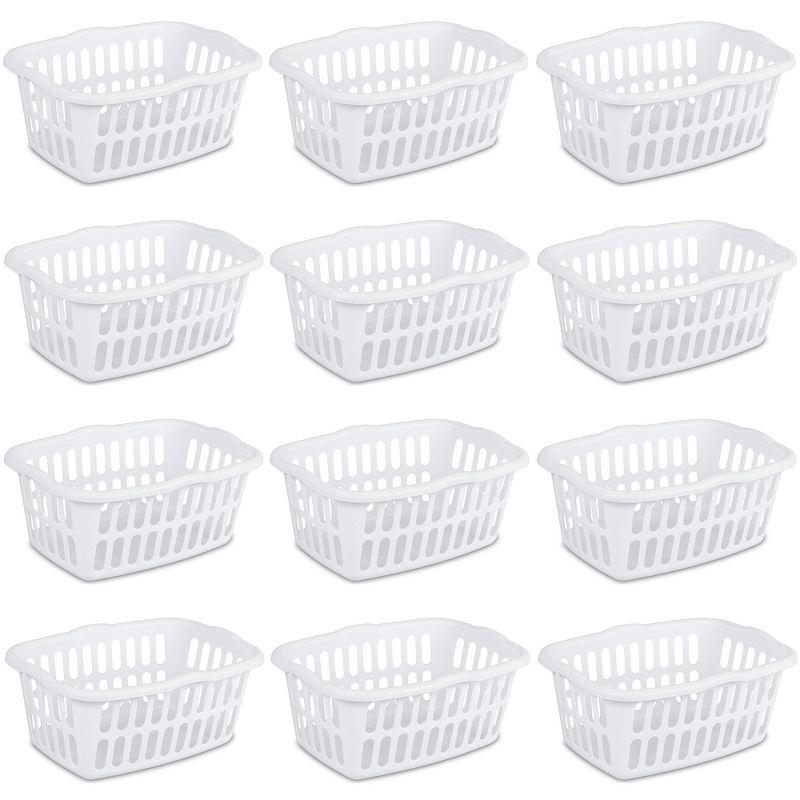 Sterilite Sterilite 1.5 Bu Rectangular Laundry Basket, Classic Design to Carry Clothes to Laundry Room (Set of 12)
