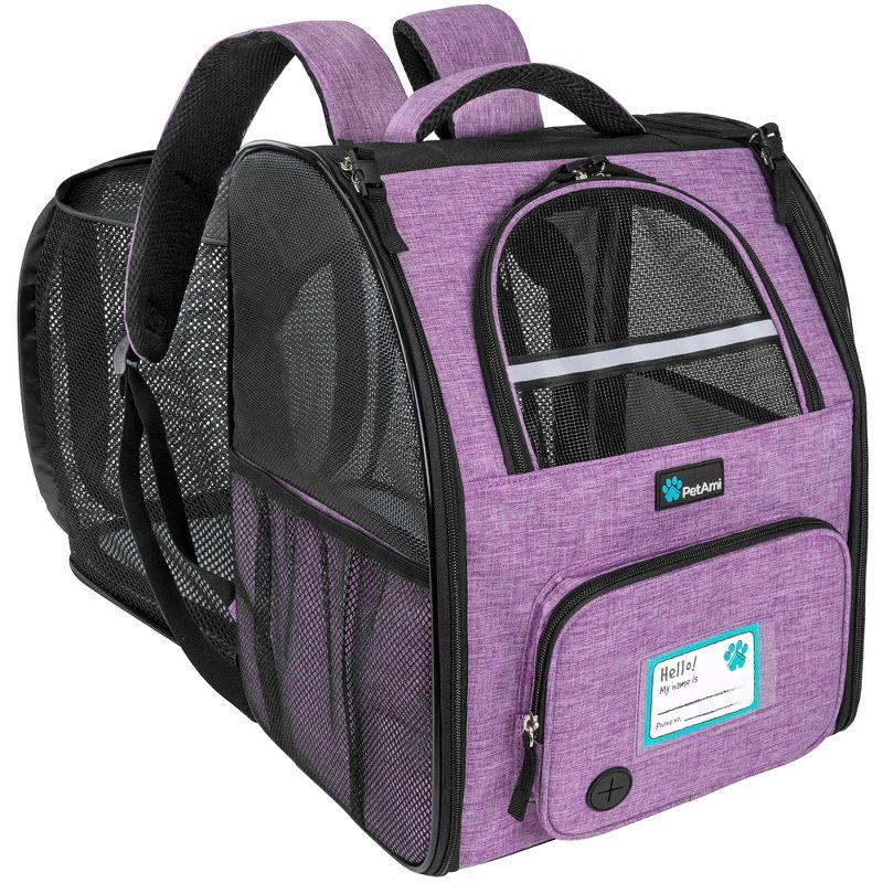 Heather Purple Expandable Airline Approved Pet Backpack Carrier