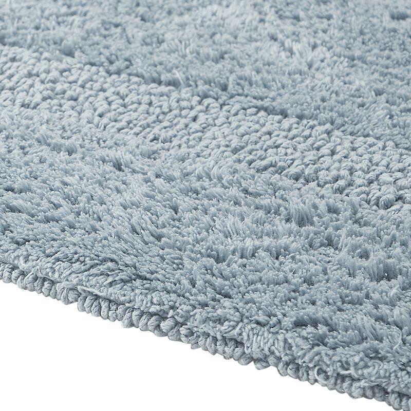 Better Trends Lux 100% Cotton Tufted Solid Reversible Bath Rug Set 2 PC (17" x 24" | 21" x 34") - Blue