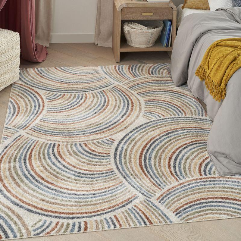 Nourison Astra Machine Washable Contemporary Rainbow Kids Indoor Rug