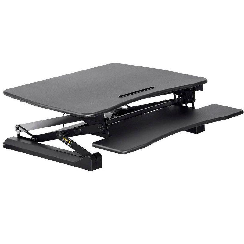 Monoprice Electric Sit-Stand Riser Desk Converter - Black (35.4 x 23.2in) Table Top for Single Display, Height Adjustable 5.9"-18.9"