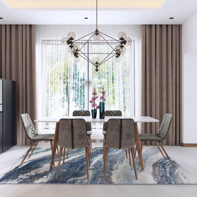 Luxe Weavers Modern Abstract Marble Area Rug, Blue 8x10