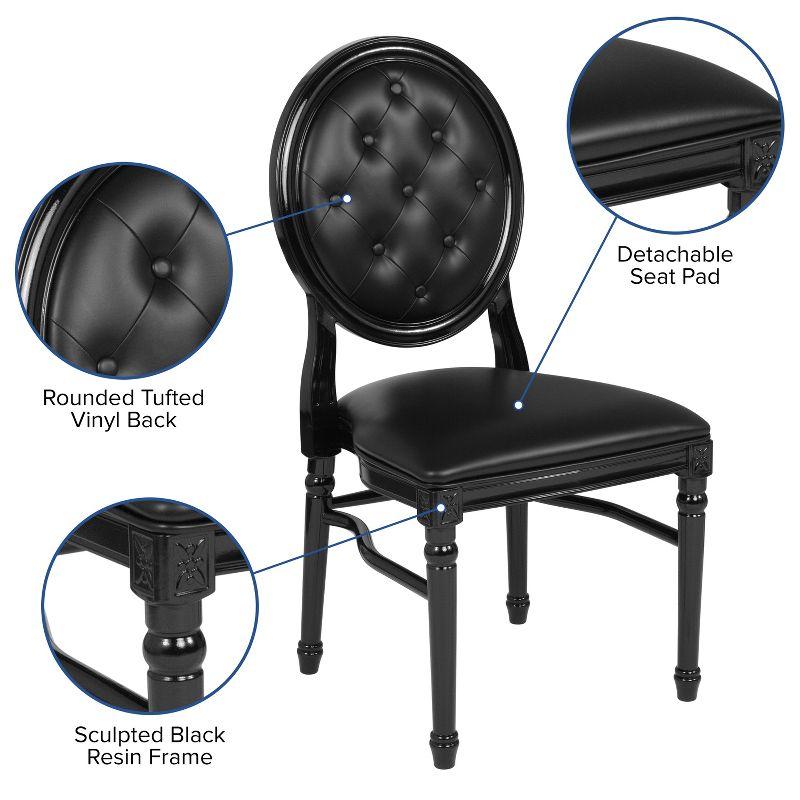 Flash Furniture HERCULES Series 900 lb. Capacity King Louis Chair with Tufted Back, Black Vinyl Seat and Black Frame