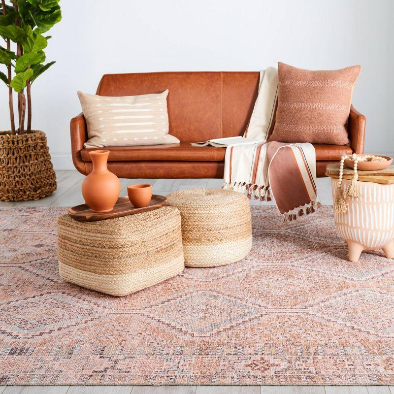 5'x7'6" Marquesa Trellis Area Rug Light Pink/Blue - Jaipur Living: Vintage Loomed Medium Pile for Living Room
