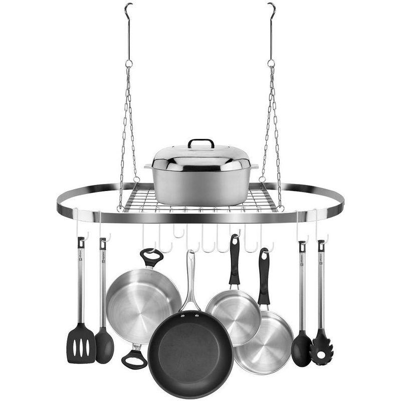 Sorbus Pot and Pan Rack for Ceiling with Hooks